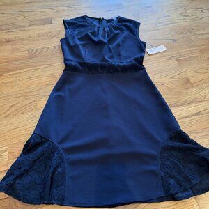 NANETTE LEPORE WOMENS DARK NAVY BLUE DRESS SIZE 6 NEW GORGEOUS